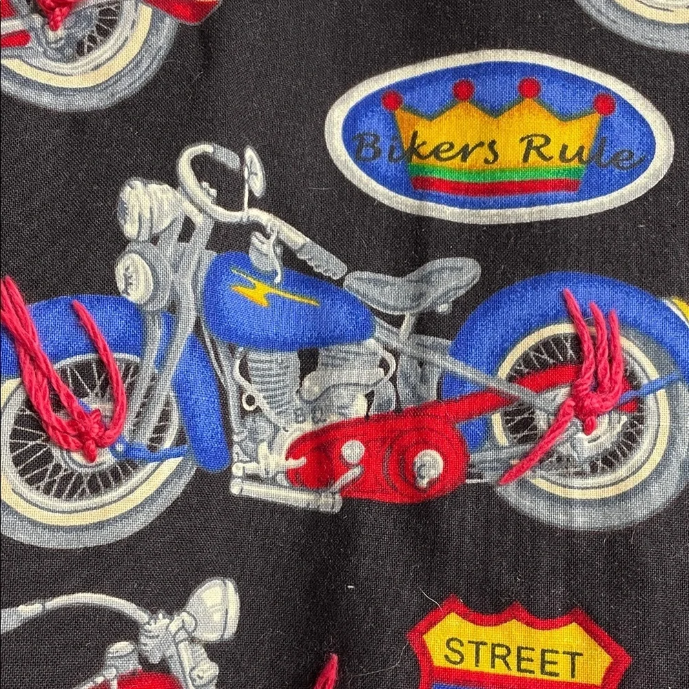 Motorcycle Print Black Throw Blanket Homemade